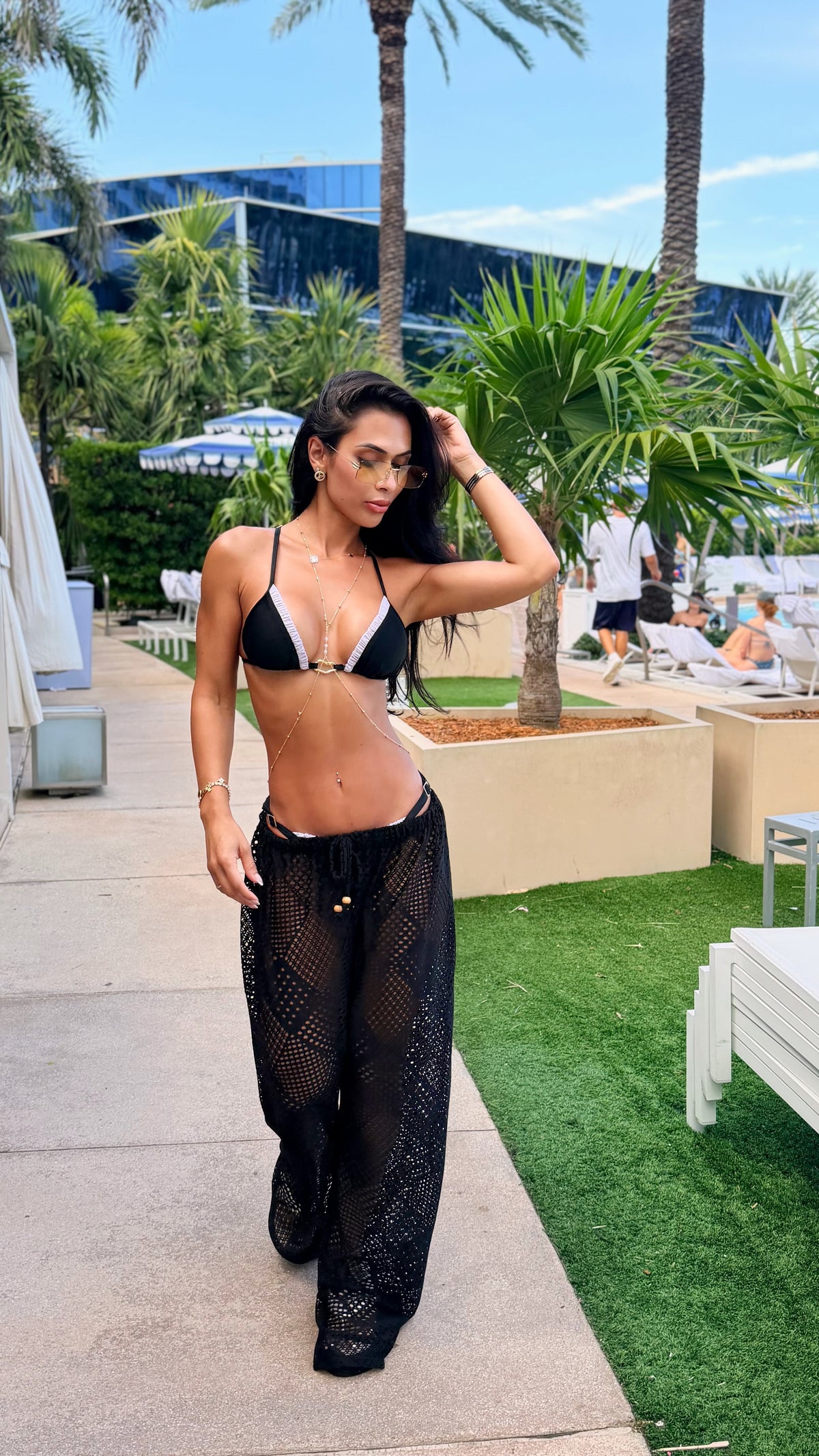 Riviera Sheer Wide-Leg Beach Pants