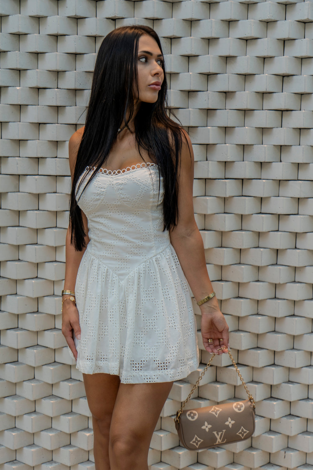 Capri Eyelet Mini Dress