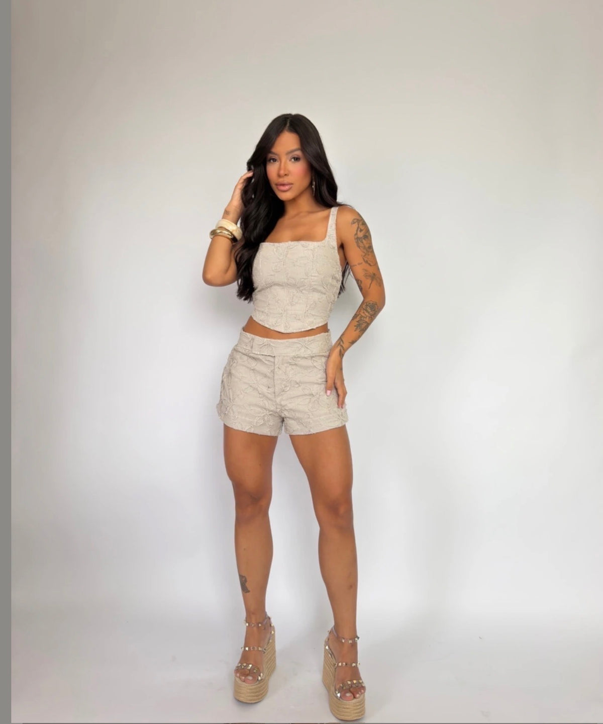 Positano Floral Set – Top & Shorts
