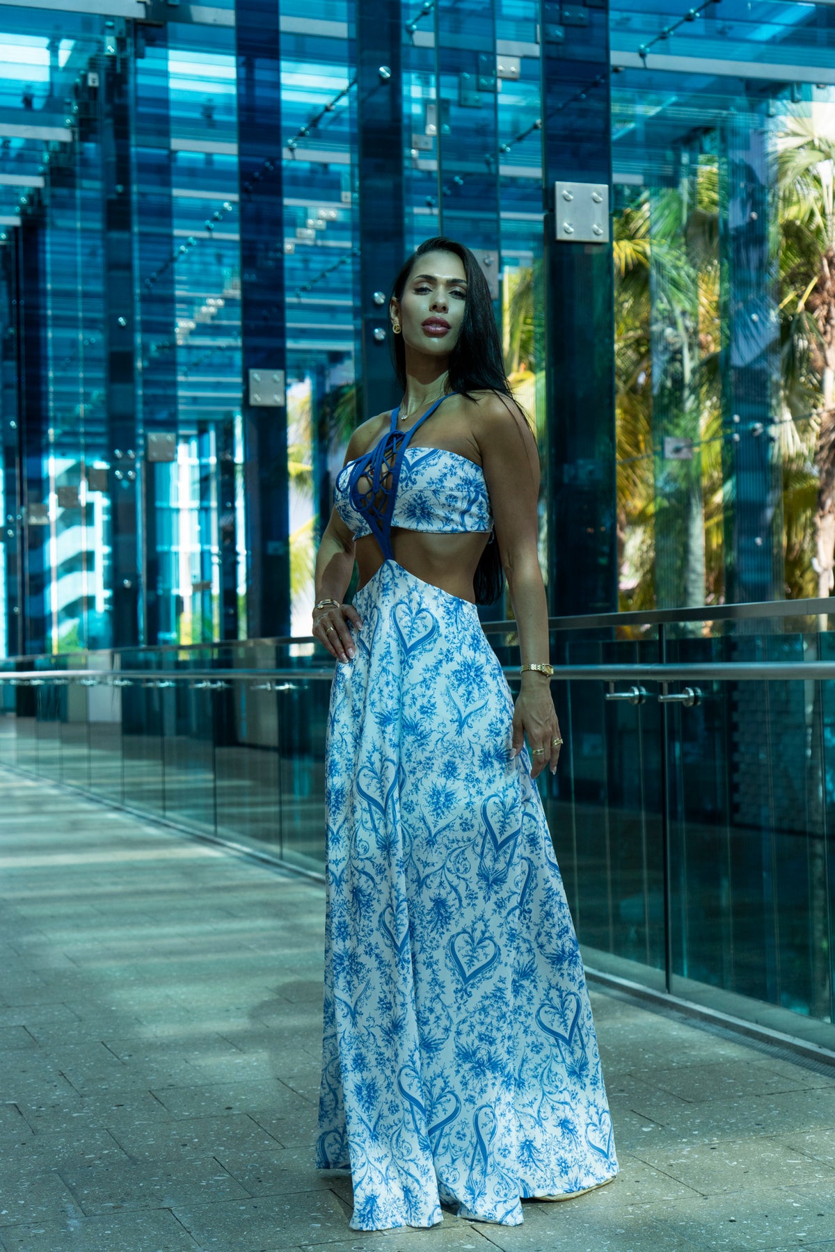 Mykonos Porcelain Maxi Dress