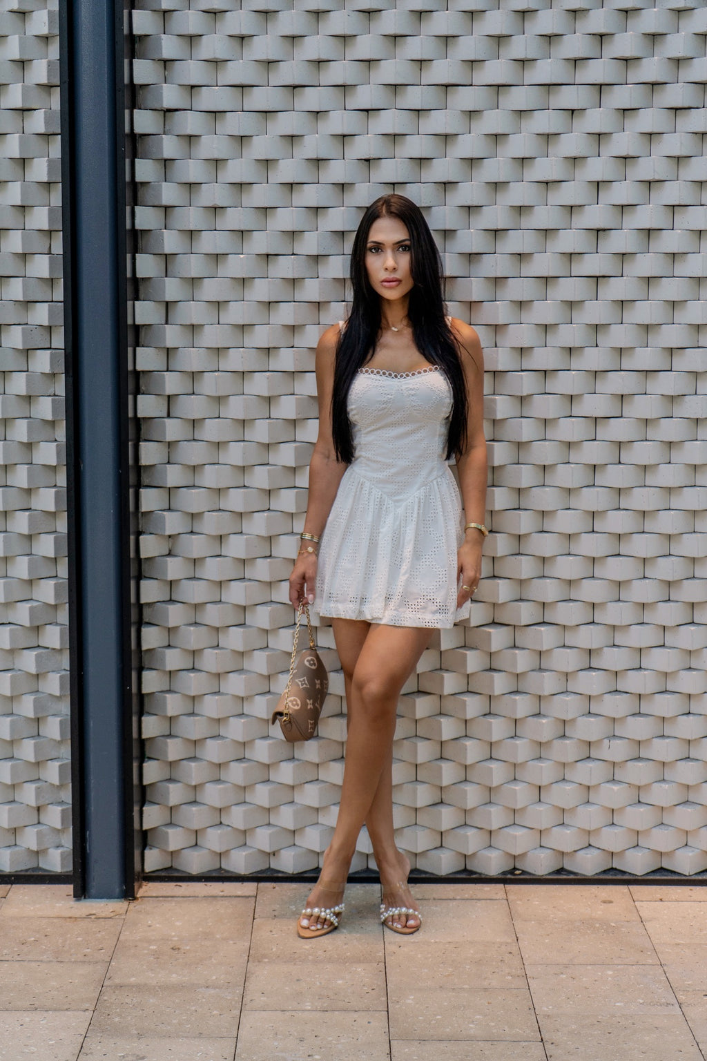Capri Eyelet Mini Dress