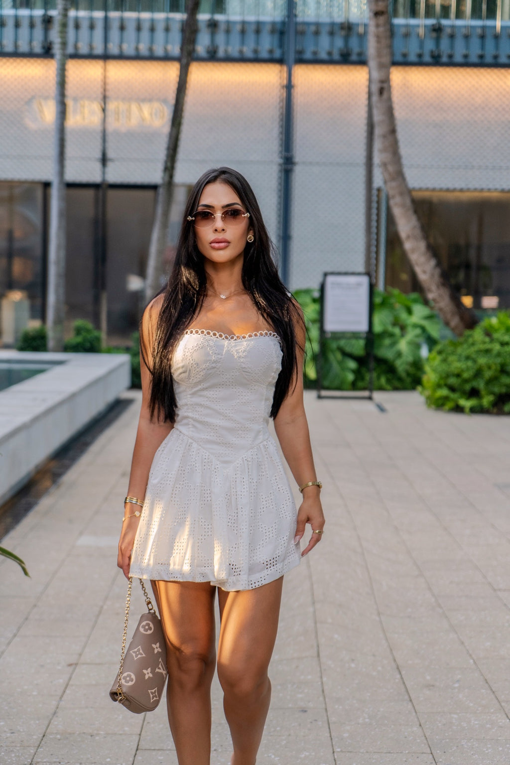 Capri Eyelet Mini Dress