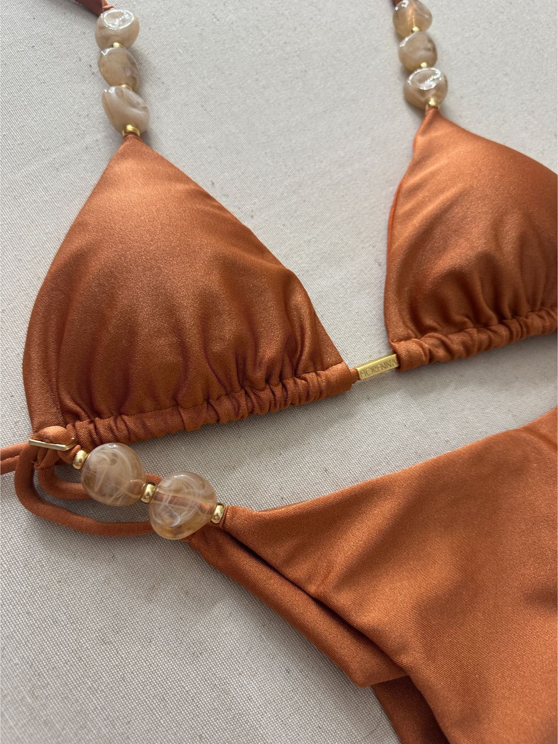 Mariah Set with Natural Stones - Cognac