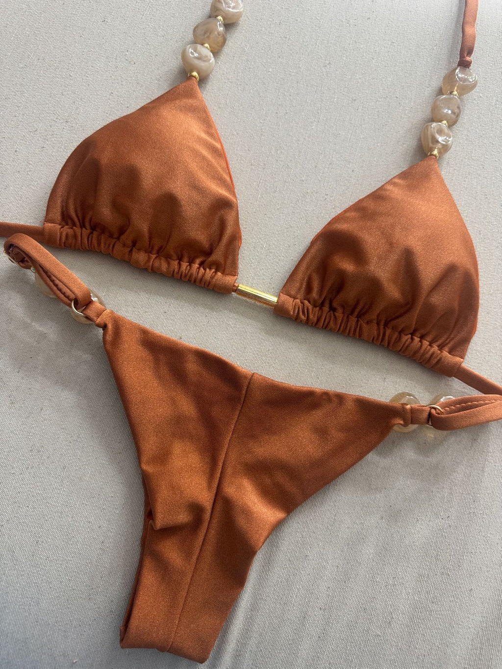 Mariah Set with Natural Stones - Cognac