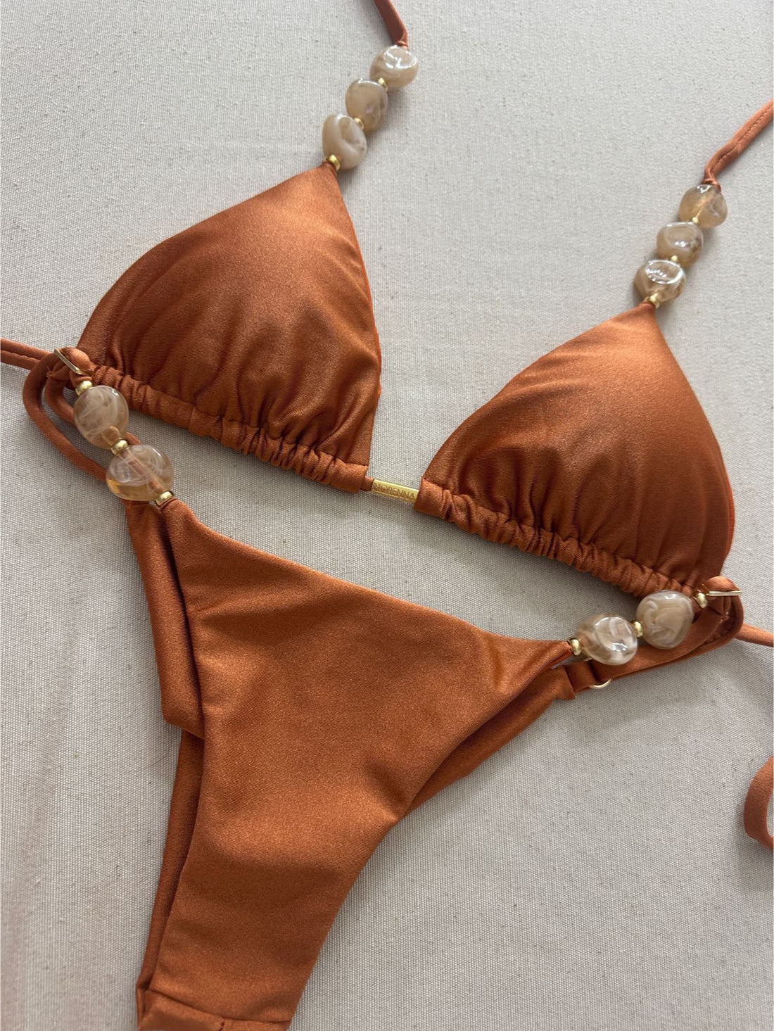Mariah Set with Natural Stones - Cognac