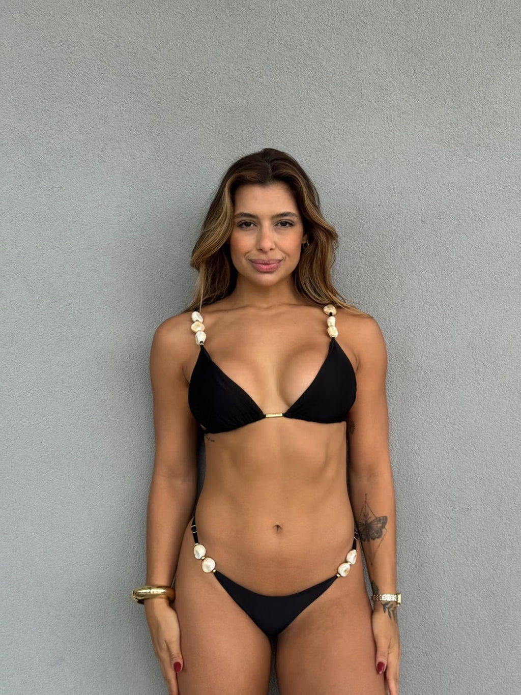 Mariah Set with Natural Stones - Black